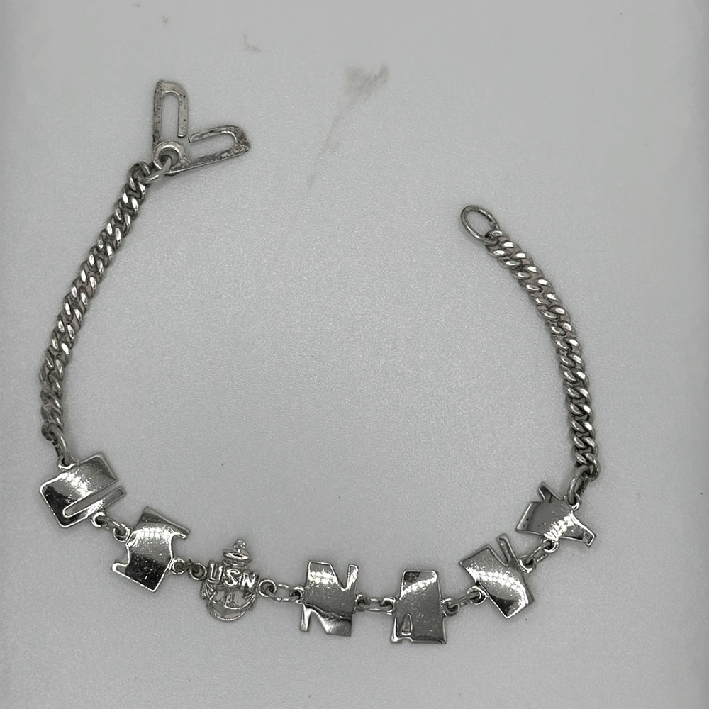 Vintage 1940s US Navy sterling silver bracelet